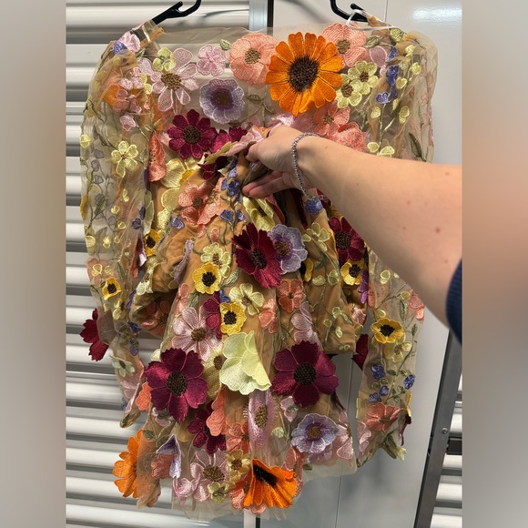 Elliatt Shannon 3D Floral Midi Dress In Pink - Picture 4 of 6